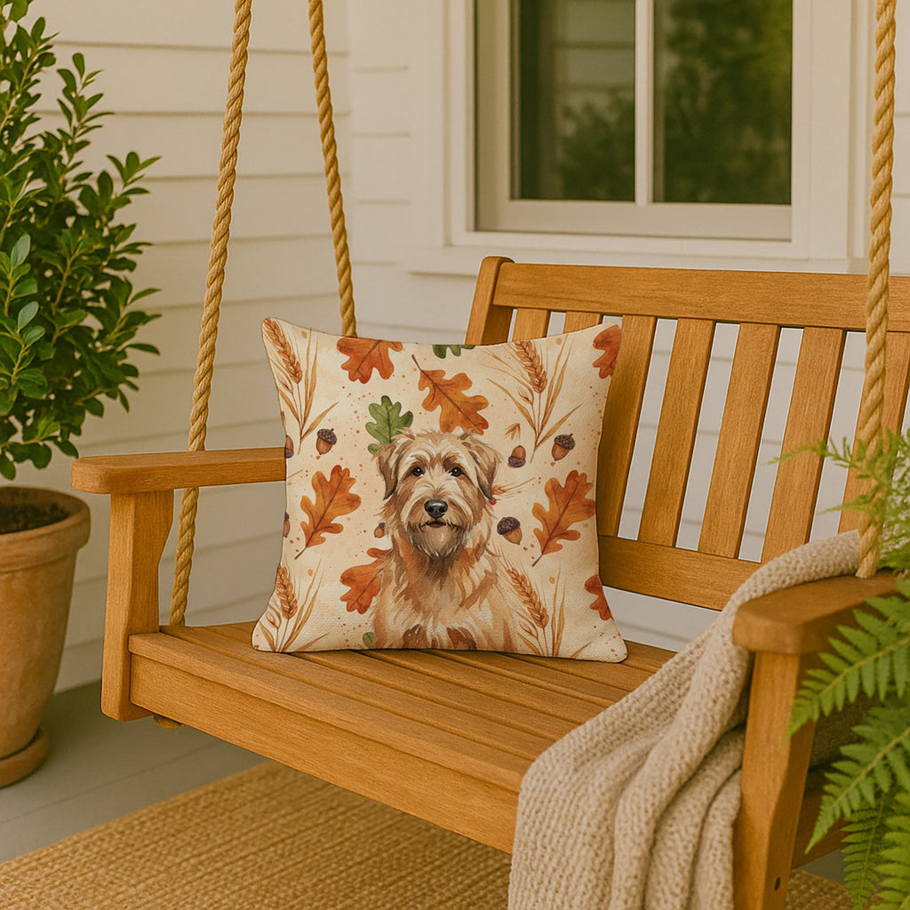 Tawny Briard Heirloom Fall Decorative Throw Pillow 18x18 Indoor Outdoor Accent Cushion, Fabric Cover with Insert for Sofa, Bed, Porch & Living Room