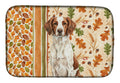 Liver and White Brittany Heirloom Fall Dish Drying Mat Absorbent Dish Drying Mat Pad for Kitchen Counter Dish Drainer Mat for Countertop, 14 x 21", Multicolor