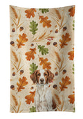 Liver and White Brittany Heirloom Fall Kitchen Towel Velour Plush Front and Cotton Loop Back Machine Washable