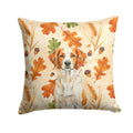 Orange and White Brittany Heirloom Fall Decorative Throw Pillow 18x18 Indoor Outdoor Accent Cushion, Fabric Cover with Insert for Sofa, Bed, Porch & Living Room
