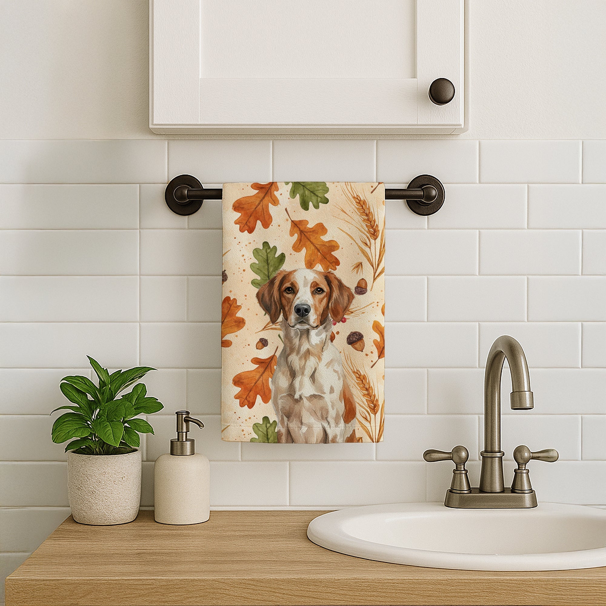 Roan Brittany Heirloom Fall Kitchen Towel Velour Plush Front and Cotton Loop Back Machine Washable