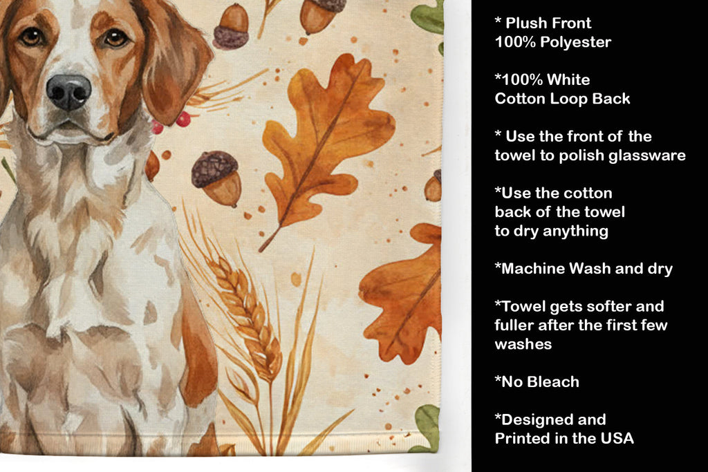 Roan Brittany Heirloom Fall Kitchen Towel Velour Plush Front and Cotton Loop Back Machine Washable