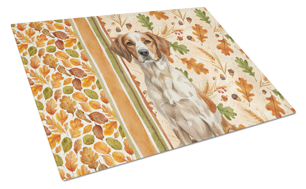 Roan Brittany Heirloom Fall Cutting Board Tempered Glass Kitchen Cutting Surface, Heat Resistant Chopping, Non-Slip Feet, Food Prep & Serving