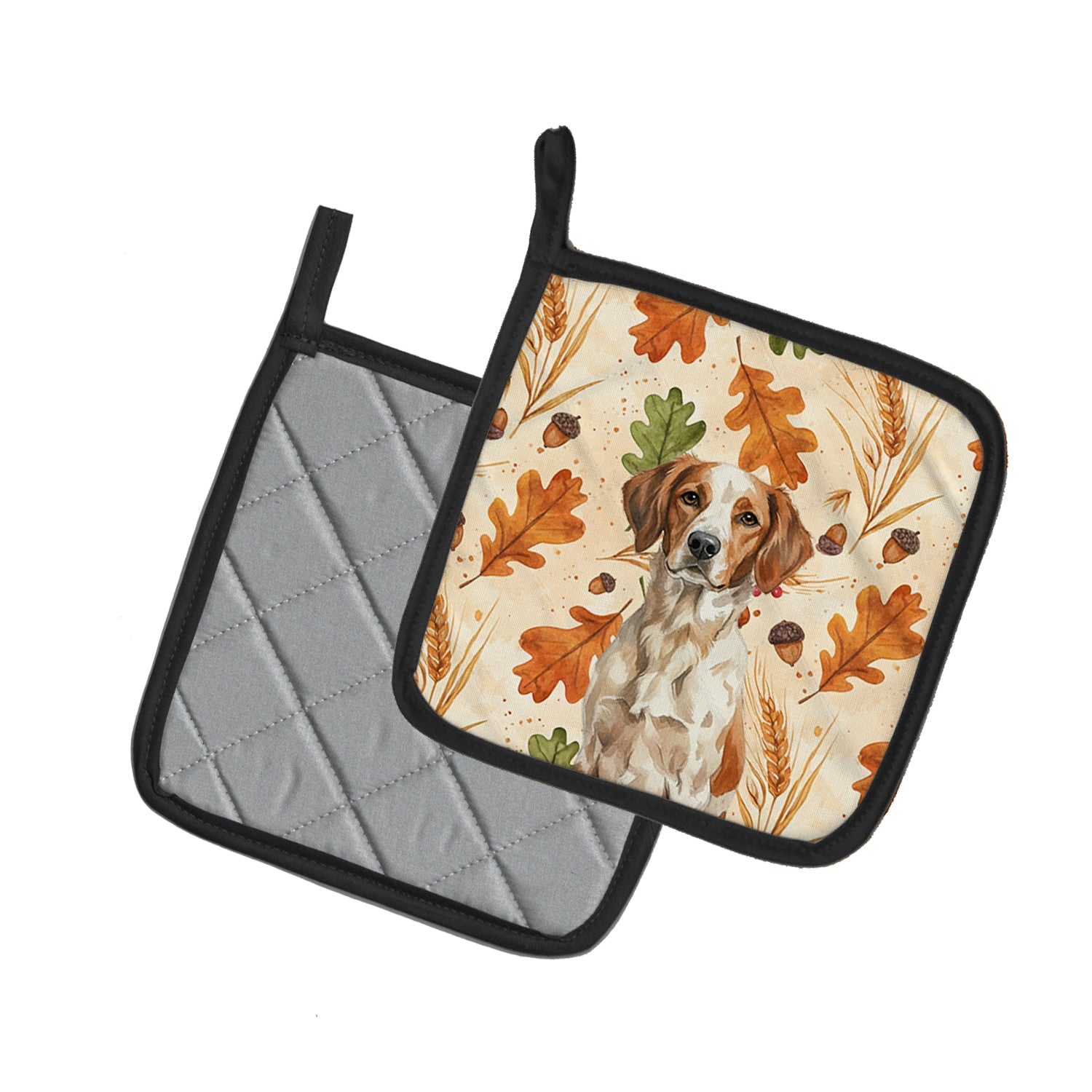 Roan Brittany Heirloom Fall Pot Holder Set of 2 Heat Resistant Quilted Hot Pads 7.5 x 7.5 Inch, Insulated Kitchen Trivets for Cooking & Baking