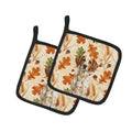 Roan Brittany Heirloom Fall Pot Holder Set of 2 Heat Resistant Quilted Hot Pads 7.5 x 7.5 Inch, Insulated Kitchen Trivets for Cooking & Baking