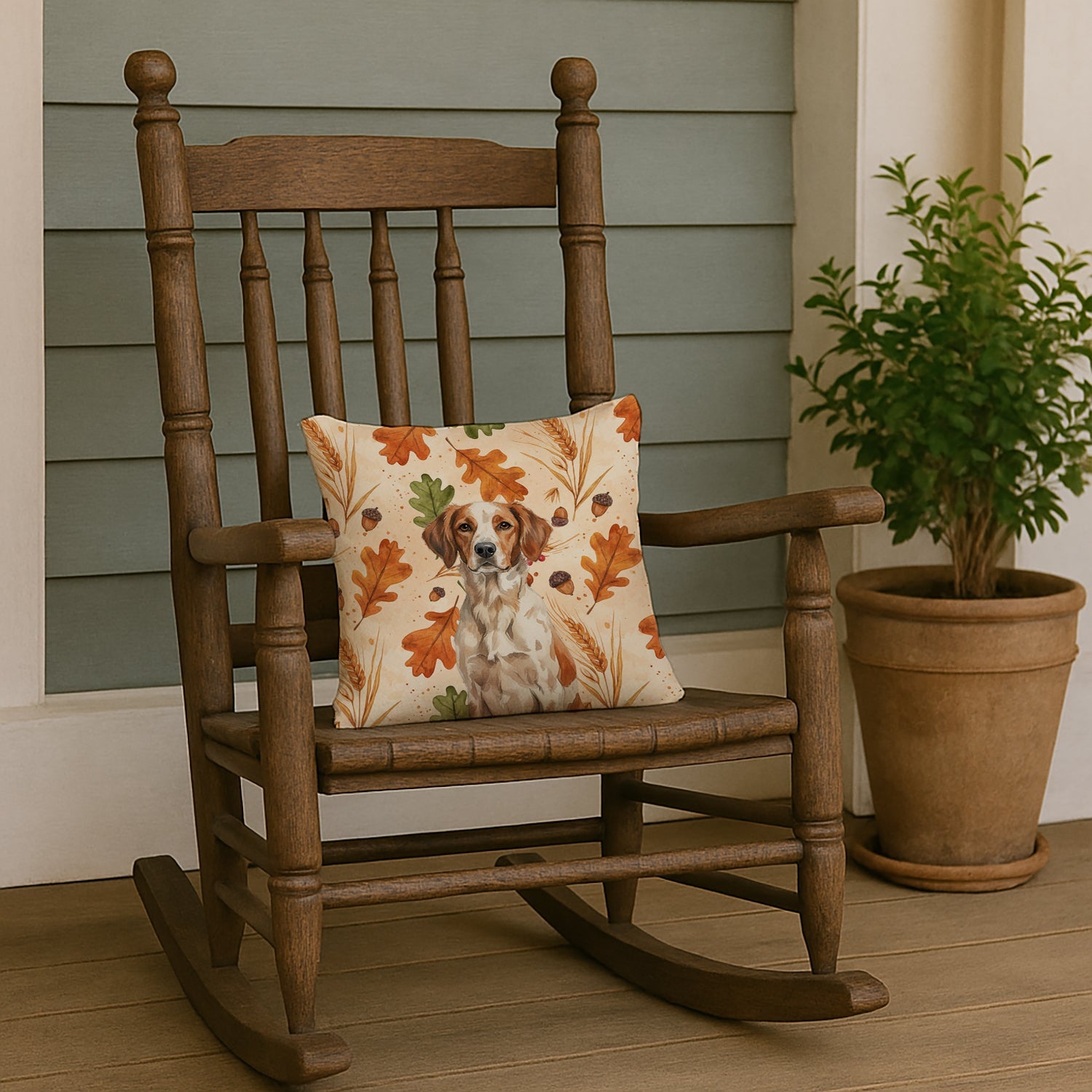 Roan Brittany Heirloom Fall Decorative Throw Pillow 14x14 Indoor Outdoor Accent Cushion, Fabric Cover with Insert for Sofa, Bed, Porch & Living Room