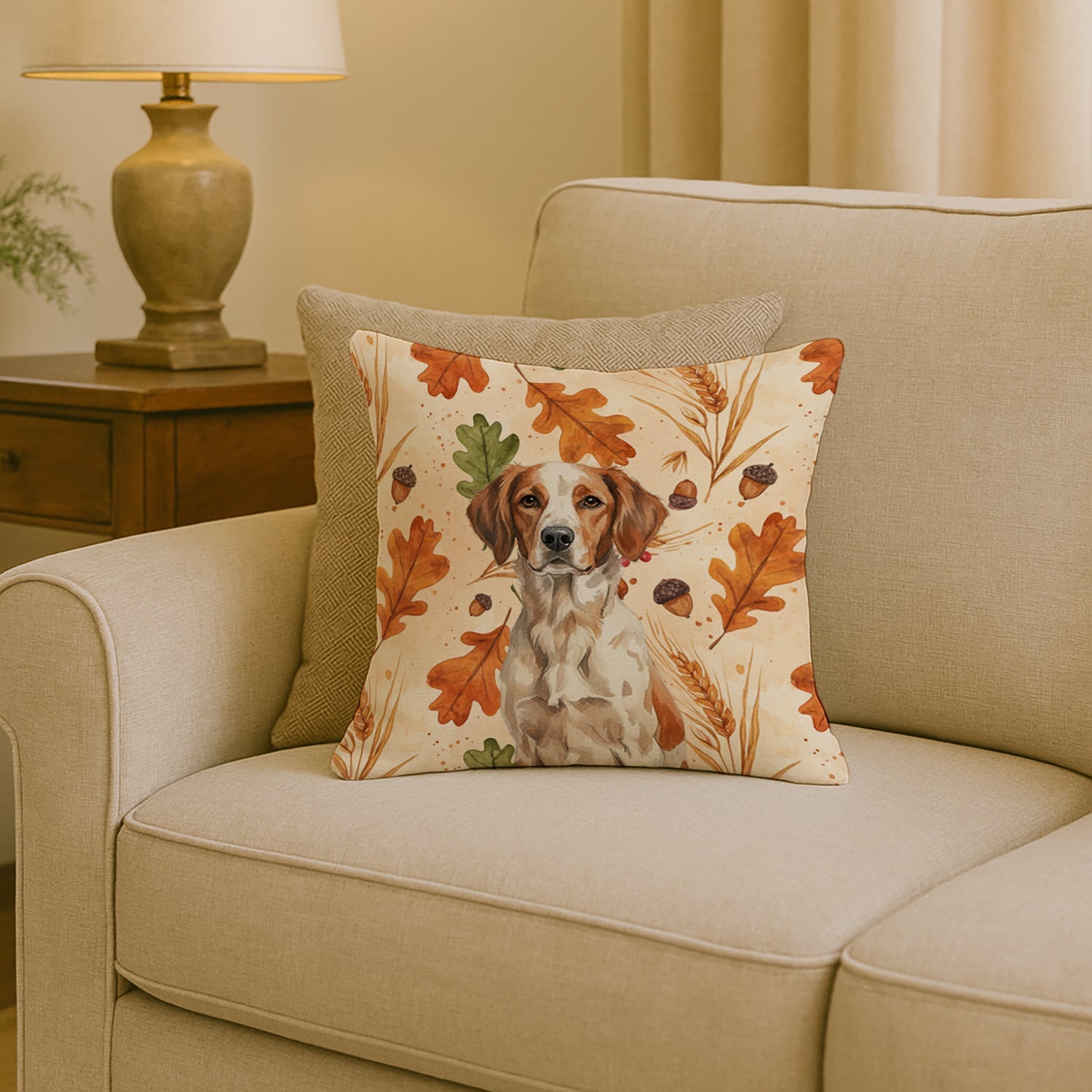 Roan Brittany Heirloom Fall Decorative Throw Pillow 18x18 Indoor Outdoor Accent Cushion, Fabric Cover with Insert for Sofa, Bed, Porch & Living Room