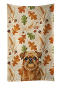 Belge Brussels Griffon Heirloom Fall Kitchen Towel Velour Plush Front and Cotton Loop Back Machine Washable