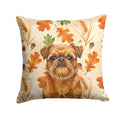 Belge Brussels Griffon Heirloom Fall Decorative Throw Pillow 18x18 Indoor Outdoor Accent Cushion, Fabric Cover with Insert for Sofa, Bed, Porch & Living Room