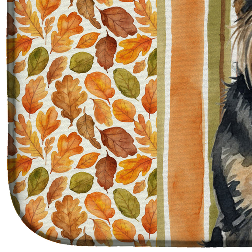 Black and Tan Brussels Griffon Heirloom Fall Dish Drying Mat Absorbent Dish Drying Mat Pad for Kitchen Counter Dish Drainer Mat for Countertop, 14 x 21", Multicolor