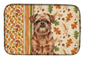 Red Brussels Griffon Heirloom Fall Dish Drying Mat Absorbent Dish Drying Mat Pad for Kitchen Counter Dish Drainer Mat for Countertop, 14 x 21", Multicolor