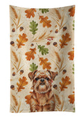 Red Brussels Griffon Heirloom Fall Kitchen Towel Velour Plush Front and Cotton Loop Back Machine Washable