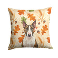 Brindle and White Bull Terrier Heirloom Fall Decorative Throw Pillow 18x18 Indoor Outdoor Accent Cushion, Fabric Cover with Insert for Sofa, Bed, Porch & Living Room