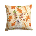 Fawn and White Bull Terrier Heirloom Fall Decorative Throw Pillow 14x14 Indoor Outdoor Accent Cushion, Fabric Cover with Insert for Sofa, Bed, Porch & Living Room
