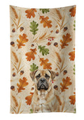 Bullmastiff Heirloom Fall Kitchen Towel Velour Plush Front and Cotton Loop Back Machine Washable