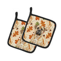 Bullmastiff Heirloom Fall Pot Holder Set of 2 Heat Resistant Quilted Hot Pads 7.5 x 7.5 Inch, Insulated Kitchen Trivets for Cooking & Baking