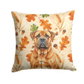 Red Bullmastiff Heirloom Fall Decorative Throw Pillow 14x14 Indoor Outdoor Accent Cushion, Fabric Cover with Insert for Sofa, Bed, Porch & Living Room