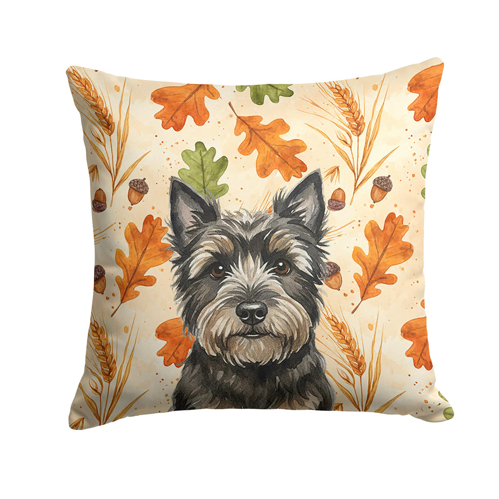 Black Cairn Terrier Heirloom Fall Decorative Throw Pillow 18x18 Indoor Outdoor Accent Cushion, Fabric Cover with Insert for Sofa, Bed, Porch & Living Room