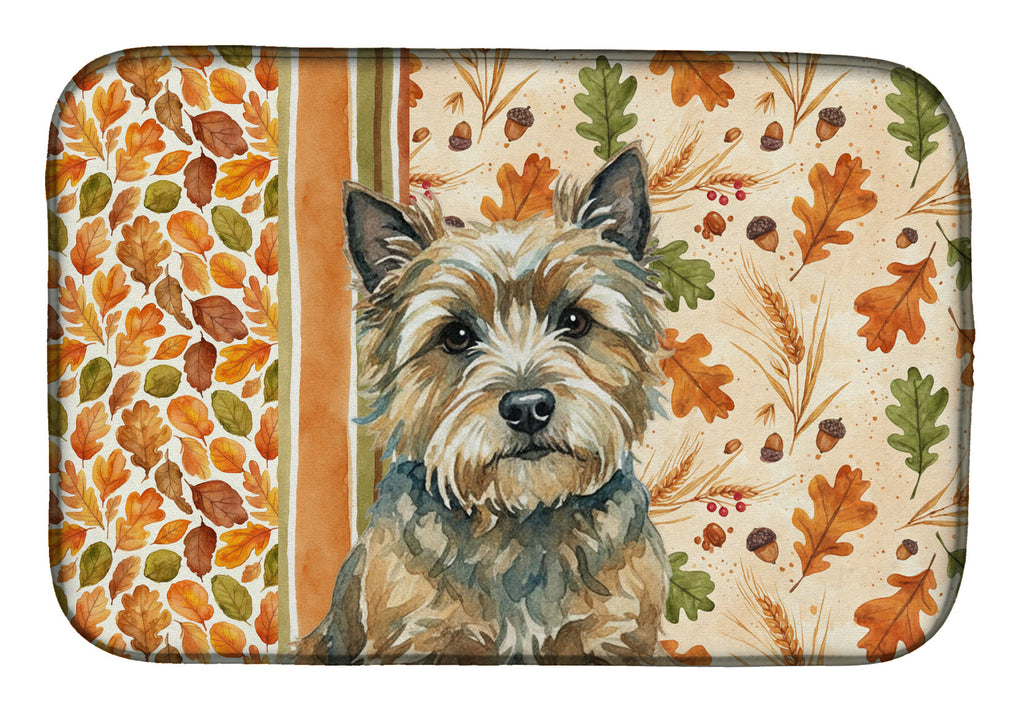 Cairn Terrier Heirloom Fall Dish Drying Mat Absorbent Dish Drying Mat Pad for Kitchen Counter Dish Drainer Mat for Countertop, 14 x 21", Multicolor