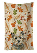 Cairn Terrier Heirloom Fall Kitchen Towel Velour Plush Front and Cotton Loop Back Machine Washable