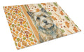 Cairn Terrier Heirloom Fall Cutting Board Tempered Glass Kitchen Cutting Surface, Heat Resistant Chopping, Non-Slip Feet, Food Prep & Serving