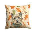 Cairn Terrier Heirloom Fall Decorative Throw Pillow 14x14 Indoor Outdoor Accent Cushion, Fabric Cover with Insert for Sofa, Bed, Porch & Living Room
