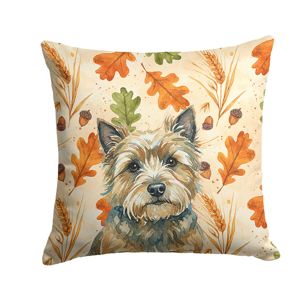 Cairn Terrier Heirloom Fall Decorative Throw Pillow 18x18 Indoor Outdoor Accent Cushion, Fabric Cover with Insert for Sofa, Bed, Porch & Living Room