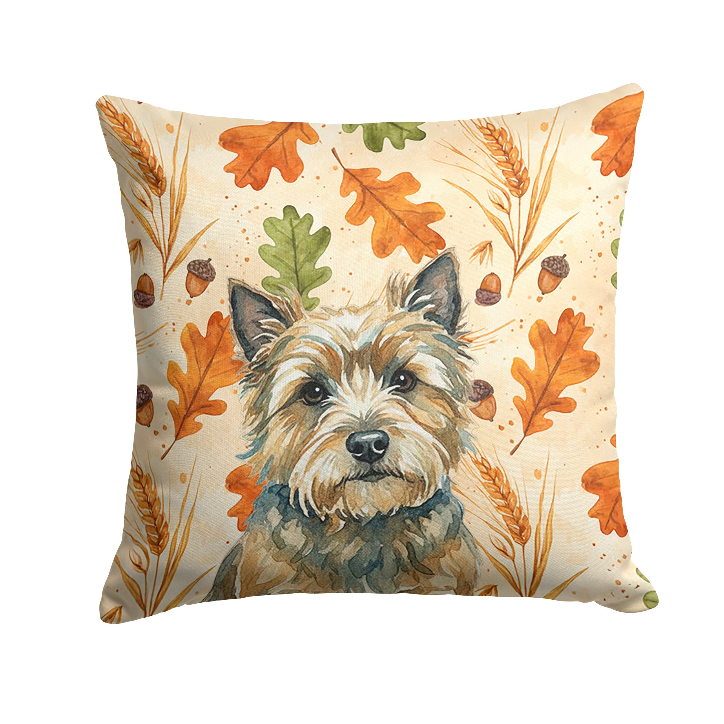 Cairn Terrier Heirloom Fall Decorative Throw Pillow 18x18 Indoor Outdoor Accent Cushion, Fabric Cover with Insert for Sofa, Bed, Porch & Living Room
