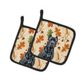 Cane Corso Heirloom Fall Pot Holder Set of 2 Heat Resistant Quilted Hot Pads 7.5 x 7.5 Inch, Insulated Kitchen Trivets for Cooking & Baking