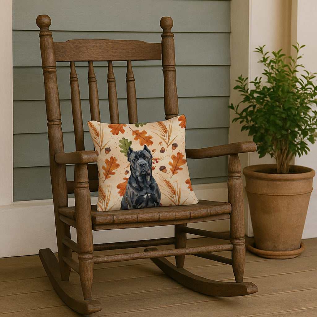 Cane Corso Heirloom Fall Decorative Throw Pillow 14x14 Indoor Outdoor Accent Cushion, Fabric Cover with Insert for Sofa, Bed, Porch & Living Room