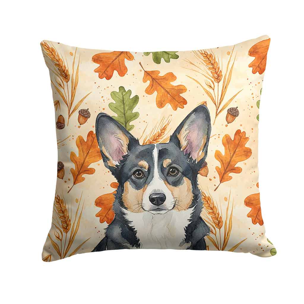 Black and White Cardigan Welsh Corgi Heirloom Fall Decorative Throw Pillow 18x18 Indoor Outdoor Accent Cushion, Fabric Cover with Insert for Sofa, Bed, Porch & Living Room
