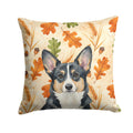 Black and White Cardigan Welsh Corgi Heirloom Fall Decorative Throw Pillow 18x18 Indoor Outdoor Accent Cushion, Fabric Cover with Insert for Sofa, Bed, Porch & Living Room