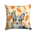 Blue Merle Cardigan Welsh Corgi Heirloom Fall Decorative Throw Pillow 18x18 Indoor Outdoor Accent Cushion, Fabric Cover with Insert for Sofa, Bed, Porch & Living Room