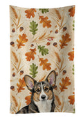 Brindle Cardigan Welsh Corgi Heirloom Fall Kitchen Towel Velour Plush Front and Cotton Loop Back Machine Washable