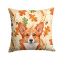 Red Cardigan Welsh Corgi Heirloom Fall Decorative Throw Pillow 14x14 Indoor Outdoor Accent Cushion, Fabric Cover with Insert for Sofa, Bed, Porch & Living Room