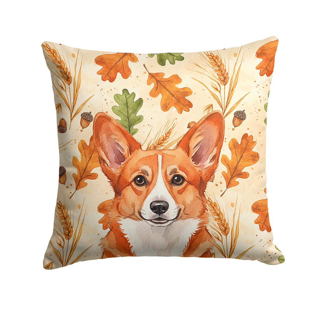Red Cardigan Welsh Corgi Heirloom Fall Decorative Throw Pillow 18x18 Indoor Outdoor Accent Cushion, Fabric Cover with Insert for Sofa, Bed, Porch & Living Room