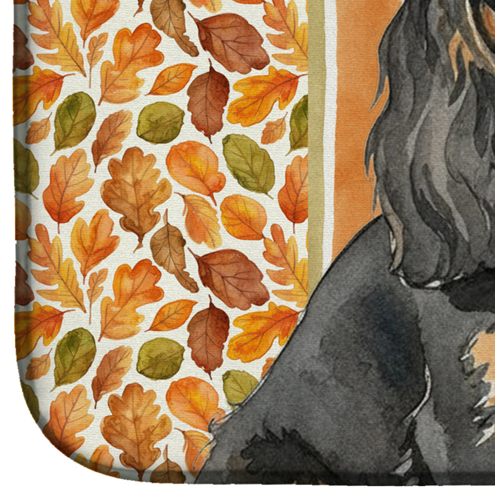 Black and Tan Cavalier Spaniel Heirloom Fall Dish Drying Mat Absorbent Dish Drying Mat Pad for Kitchen Counter Dish Drainer Mat for Countertop, 14 x 21", Multicolor