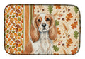 Blenheim Cavalier Spaniel Heirloom Fall Dish Drying Mat Absorbent Dish Drying Mat Pad for Kitchen Counter Dish Drainer Mat for Countertop, 14 x 21", Multicolor