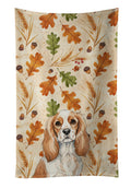 Blenheim Cavalier Spaniel Heirloom Fall Kitchen Towel Velour Plush Front and Cotton Loop Back Machine Washable