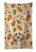 Cavapoo Heirloom Fall Kitchen Towel Velour Plush Front and Cotton Loop Back Machine Washable