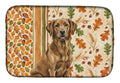 Chesapeake Bay Retriever Heirloom Fall Dish Drying Mat Absorbent Dish Drying Mat Pad for Kitchen Counter Dish Drainer Mat for Countertop, 14 x 21", Multicolor