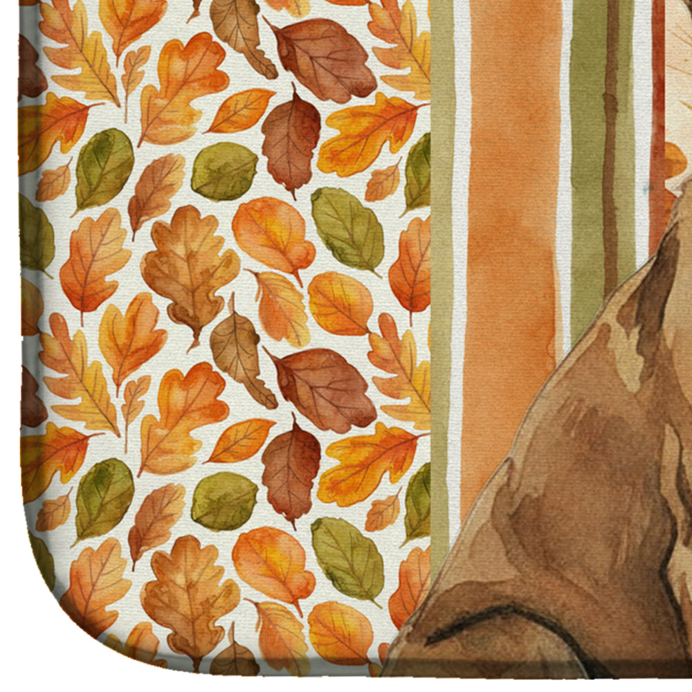 Chesapeake Bay Retriever Heirloom Fall Dish Drying Mat Absorbent Dish Drying Mat Pad for Kitchen Counter Dish Drainer Mat for Countertop, 14 x 21", Multicolor