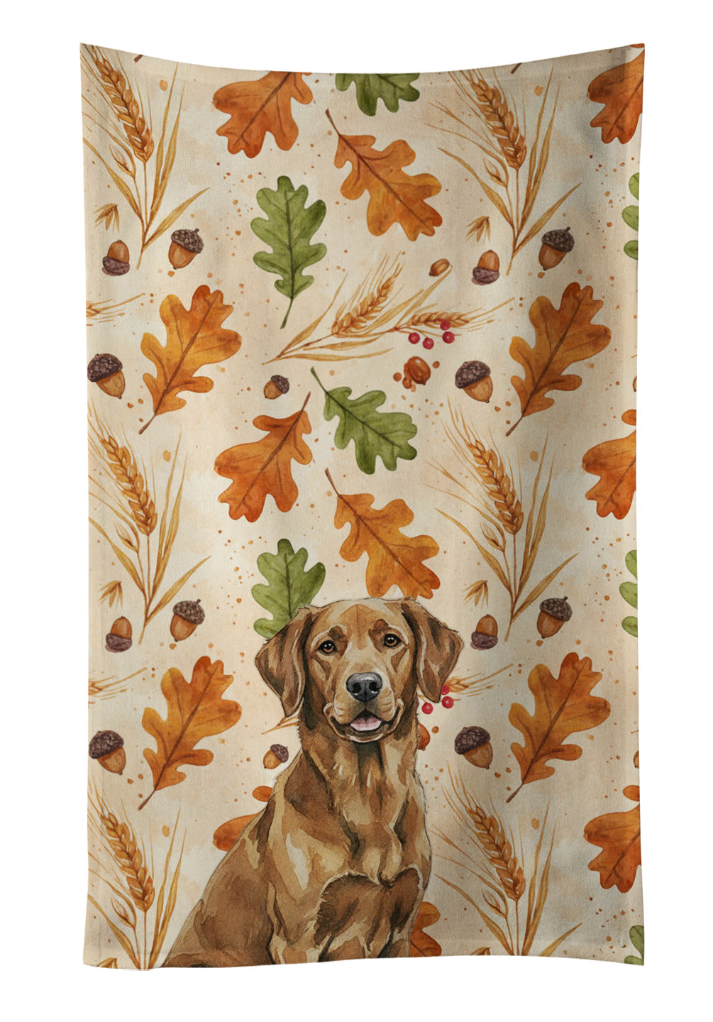 Chesapeake Bay Retriever Heirloom Fall Kitchen Towel Velour Plush Front and Cotton Loop Back Machine Washable