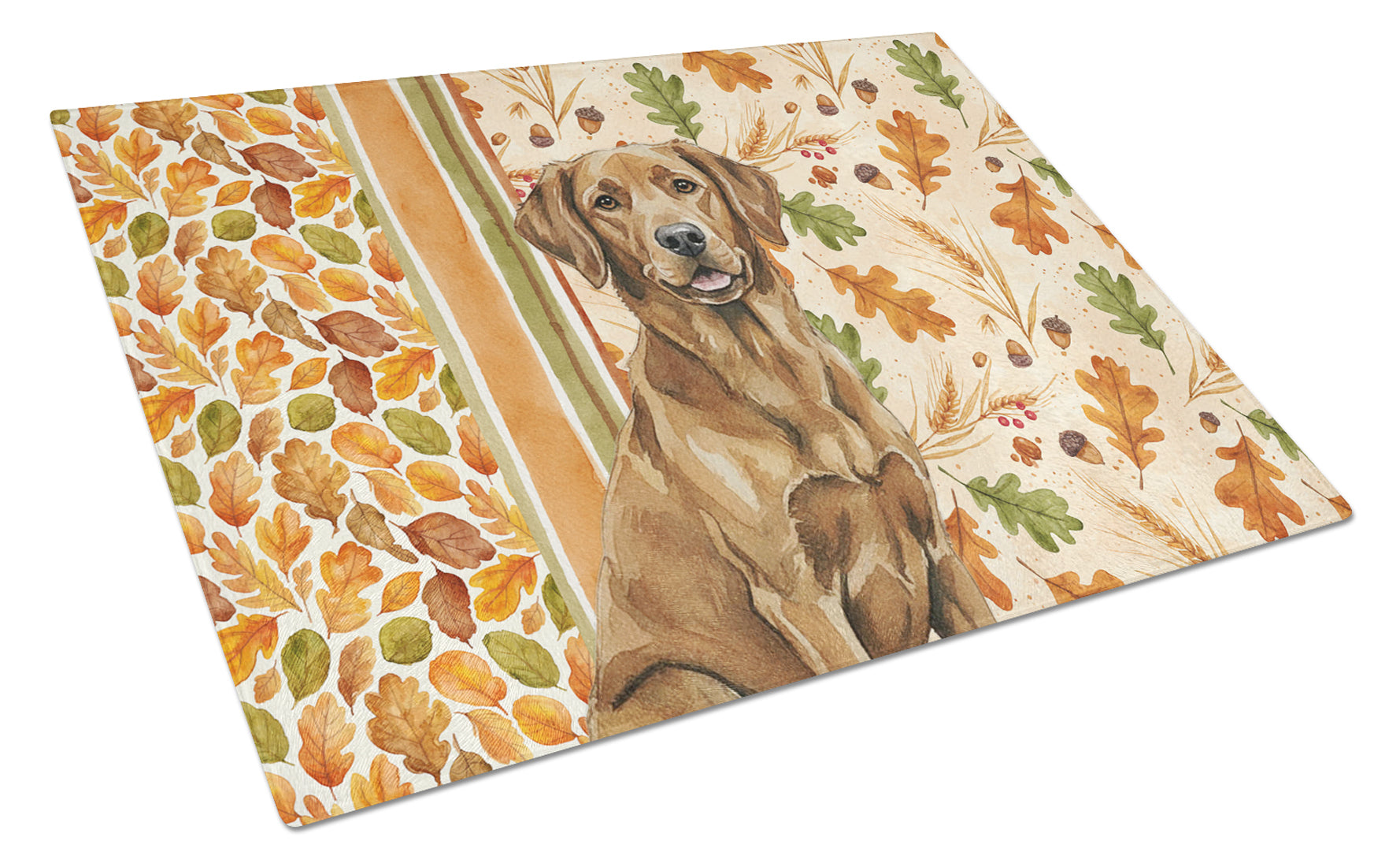 Chesapeake Bay Retriever Heirloom Fall Cutting Board Tempered Glass Kitchen Cutting Surface, Heat Resistant Chopping, Non-Slip Feet, Food Prep & Serving