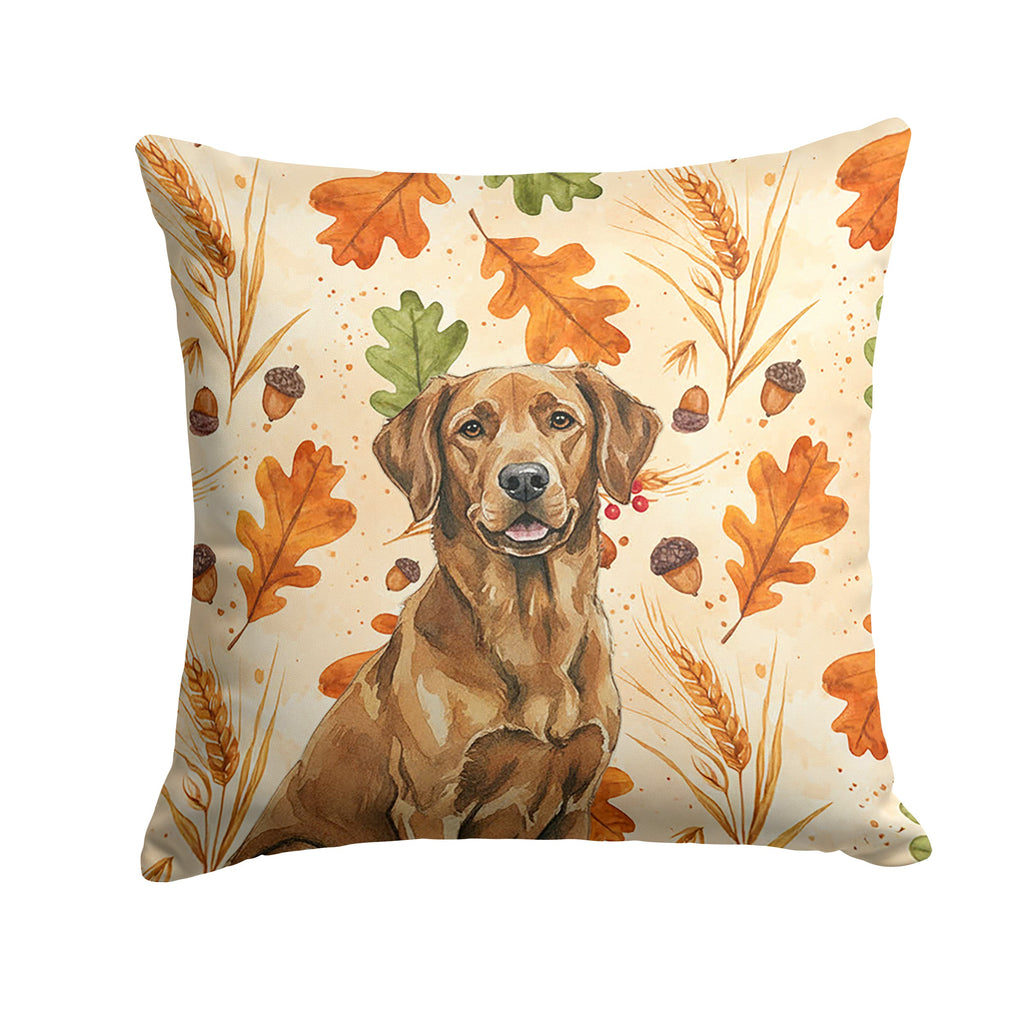Chesapeake Bay Retriever Heirloom Fall Decorative Throw Pillow 14x14 Indoor Outdoor Accent Cushion, Fabric Cover with Insert for Sofa, Bed, Porch & Living Room
