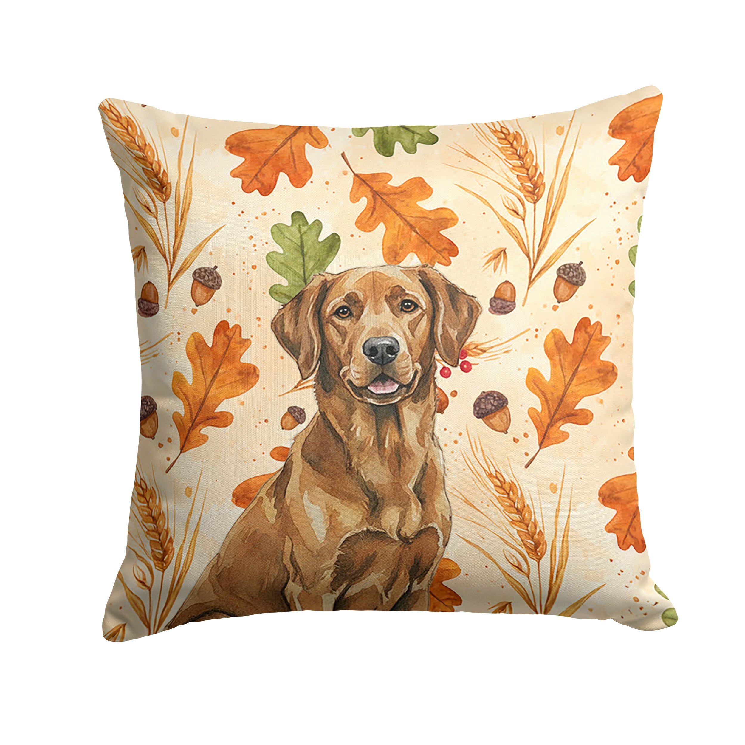Chesapeake Bay Retriever Heirloom Fall Decorative Throw Pillow 14x14 Indoor Outdoor Accent Cushion, Fabric Cover with Insert for Sofa, Bed, Porch & Living Room