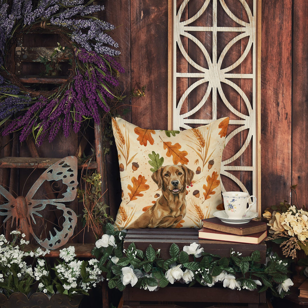 Chesapeake Bay Retriever Heirloom Fall Decorative Throw Pillow 18x18 Indoor Outdoor Accent Cushion, Fabric Cover with Insert for Sofa, Bed, Porch & Living Room