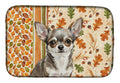 Chihuahua Heirloom Fall Dish Drying Mat Absorbent Dish Drying Mat Pad for Kitchen Counter Dish Drainer Mat for Countertop, 14 x 21", Multicolor