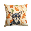 Black and Tan Chihuahua Heirloom Fall Decorative Throw Pillow 18x18 Indoor Outdoor Accent Cushion, Fabric Cover with Insert for Sofa, Bed, Porch & Living Room
