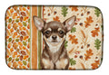 Chocolate Chihuahua Heirloom Fall Dish Drying Mat Absorbent Dish Drying Mat Pad for Kitchen Counter Dish Drainer Mat for Countertop, 14 x 21", Multicolor